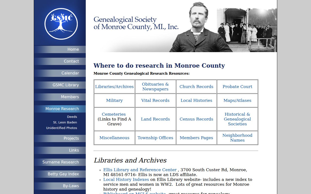 Monroe city directory research links from the Genealogical Society of Monroe County