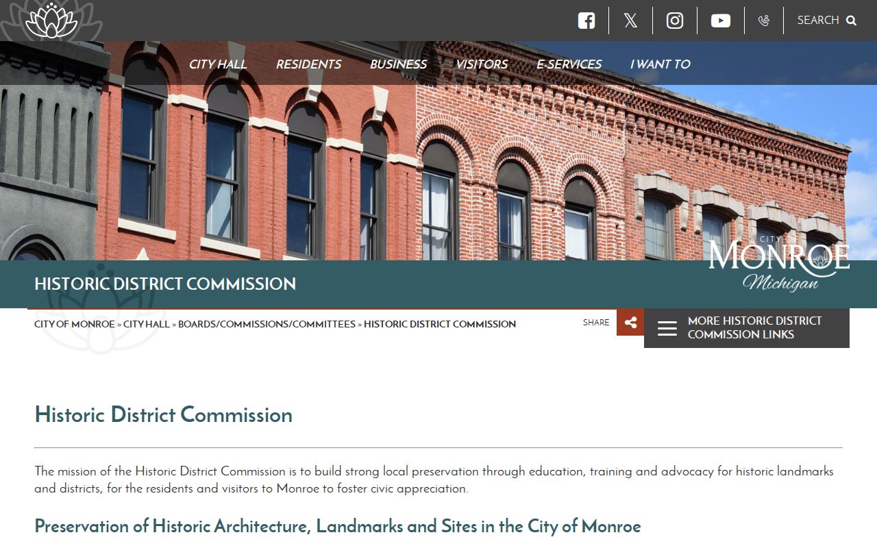 Monroe neighbors Historic District Commission preservation records