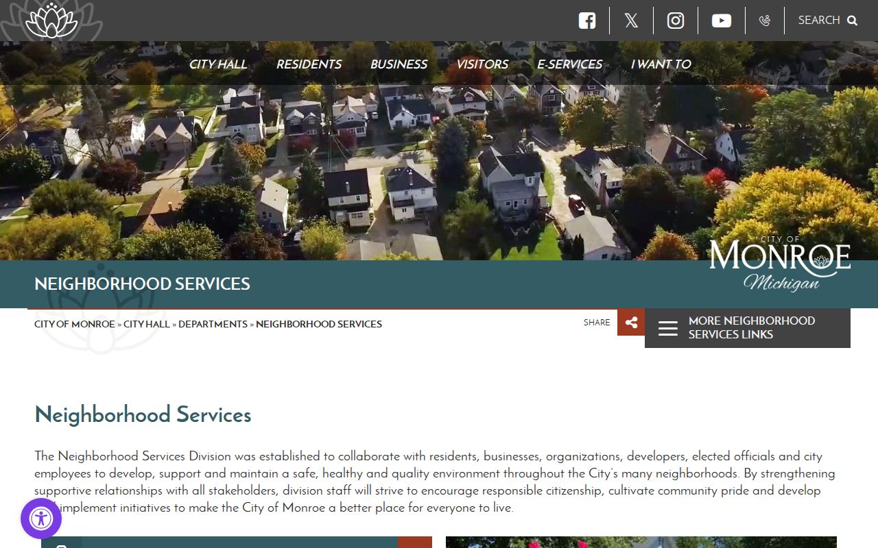 Monroe neighbors Neighborhood Services city program page